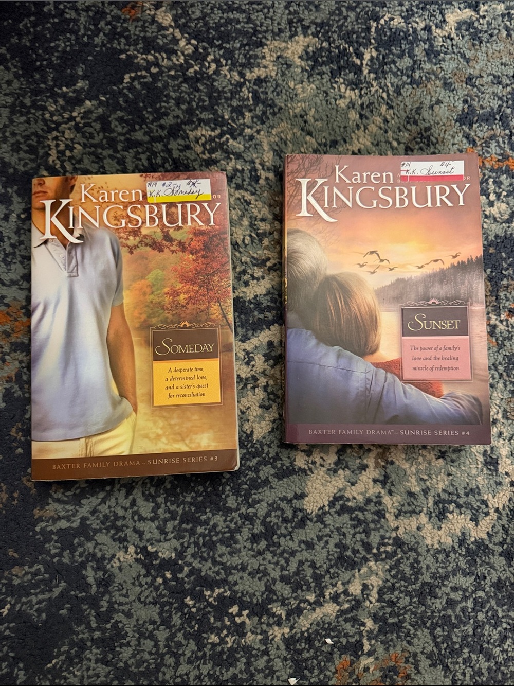 Karen Kingsbury Paperback Set - Someday & Sunset - sunrise series books #3 and 4